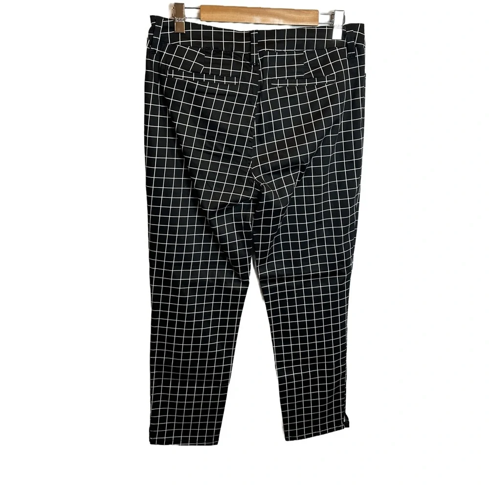 NYDJ Black and White Grid Check‎ Trousers w some stretch 10